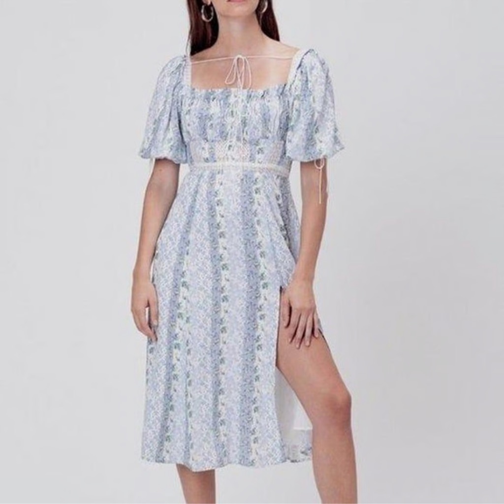 New For Love & Lemons Gracie Midi Dress Xs